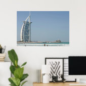 Burj Al Arab vanaf Sunset Beach, Dubai Poster (Thuiskantoor)