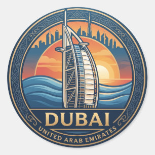 Burj Al Arab Verenigde Arabische Emiraten Ronde Sticker