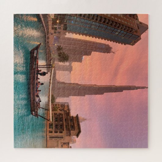 Burj Khalifa Boat Lake Cityscape Legpuzzel (Horizontaal)