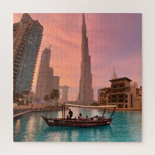 Burj Khalifa Boat Lake Cityscape Legpuzzel (Verticaal)