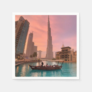 Burj Khalifa Boat Lake Cityscape Servet