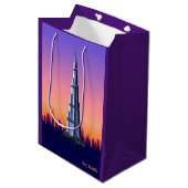 Burj Khalifa-cadeaubag Medium Cadeauzakje (Voorkant Gekanteld)