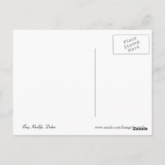 Burj Khalifa, Dubai - Briefkaart (Achterkant)