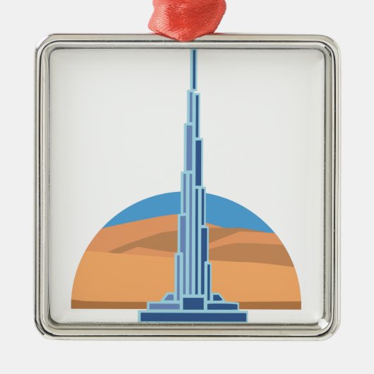 Burj Khalifa Dubai Metalen Ornament (Voorkant)