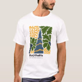 Burj Khalifa Dubai VAE abstracte reisbloemen T-shirt (Voorkant)