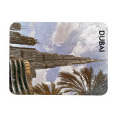 Burj Khalifa Dubai Vintage skyline reizen Magneet (Horizontaal)