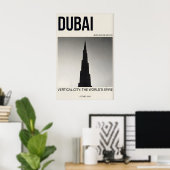 Burj Khalifa Kunstprint Zwart en Wit Dubai Poster (Thuiskantoor)