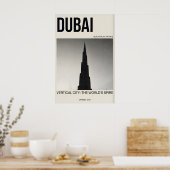 Burj Khalifa Kunstprint Zwart en Wit Dubai Poster (Keuken)
