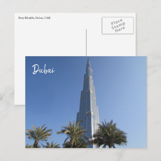 burj khalifa palmbomen briefkaart (Voorkant / Achterkant)