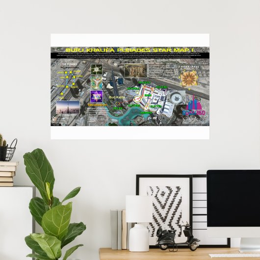 Burj Khalifa Pleiades Pattern 1 Poster (Thuiskantoor)