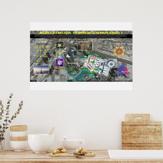 Burj Khalifa Pleiades Pattern 1 Poster (Keuken)