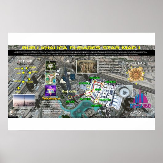 Burj Khalifa Pleiades Pattern 1 Poster (Voorkant)