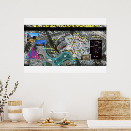 Burj Khalifa Pleiades Pattern 3 Poster (Keuken)