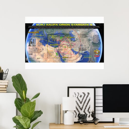 Burj Khalifa Pleiades Pattern 6 Poster (Thuiskantoor)