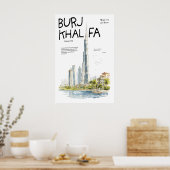 Burj Khalifa Poster Dubai VAE Silhouette Modern (Keuken)