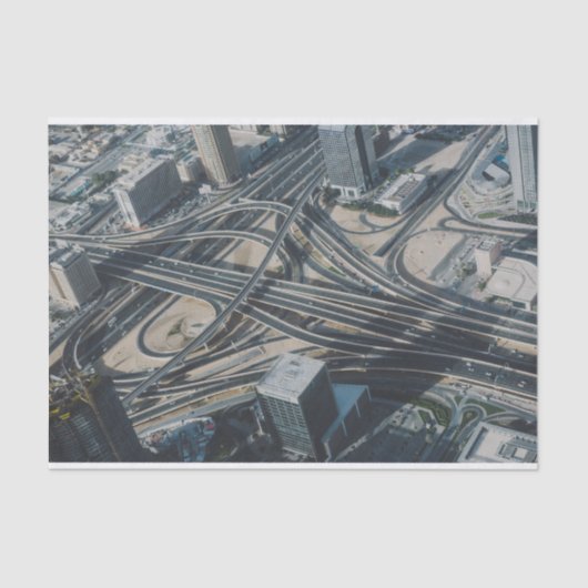 Burj Khalifa Road uitzicht, Dubai Tissuepapier (Voorkant)