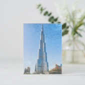 Burj Khalifa, schilderij in Dubai Briefkaart (Staand voorkant)