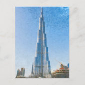 Burj Khalifa, schilderij in Dubai Briefkaart (Voorkant)
