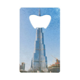 Burj Khalifa, schilderij in Dubai Creditkaart Flessenopener