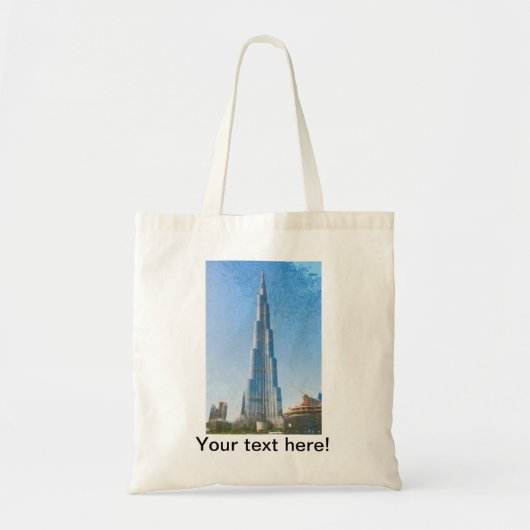 Burj Khalifa, schilderij in Dubai Tote Bag (Voorkant)