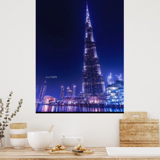 Burj Khalifa skyscraper, Dubai, Poster (Keuken)