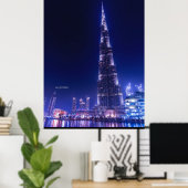 Burj Khalifa skyscraper, Dubai, Poster (Thuiskantoor)