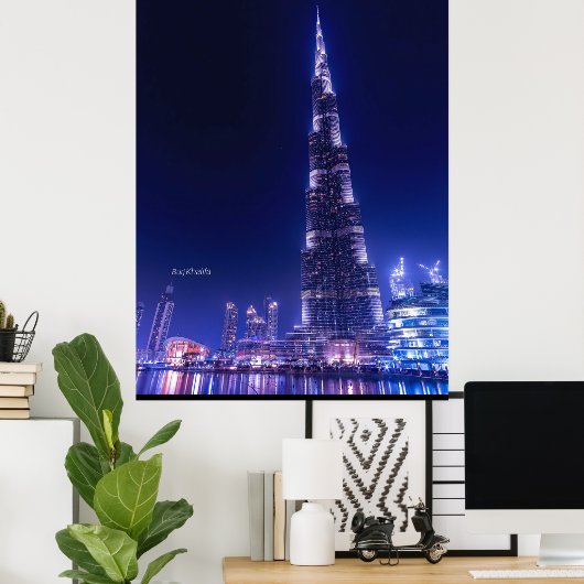 Burj Khalifa skyscraper, Dubai, Poster (Thuiskantoor)