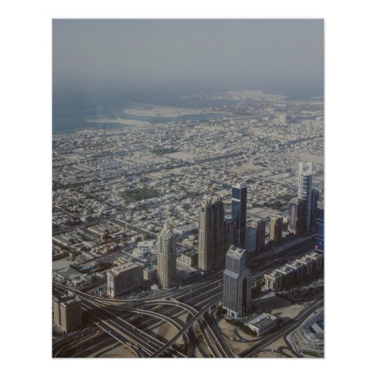 Burj Khalifa uitzicht, Dubai Poster (Voorkant)