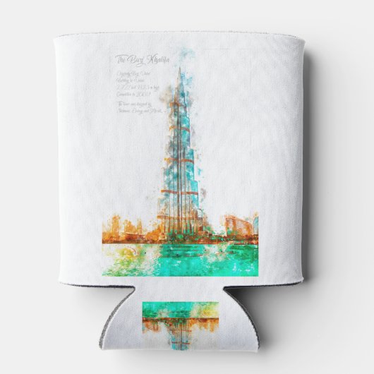 BurjKhalifa Aquarell Blikjeskoeler (Achterkant)