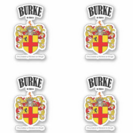 Burke Crest Iers Vertaling & Betekenis (x4) Sticker
