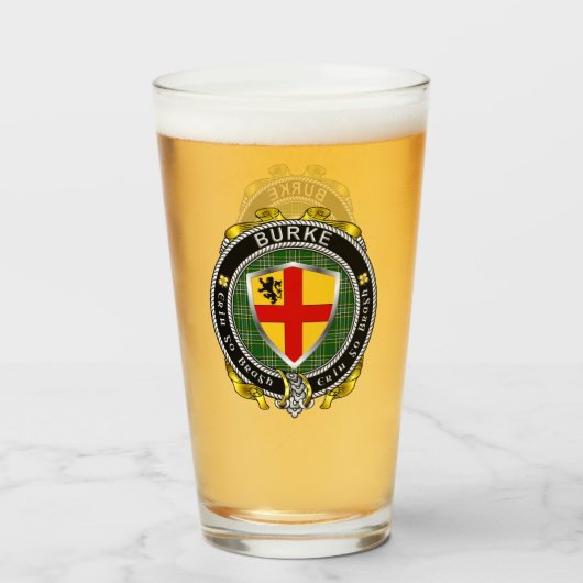 Burke Irish Shield Bierglas Glas (Voorkant gevuld)