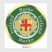 Burke Irish Shield & Celtic Cross Persoonlijk Sticker (Vel)