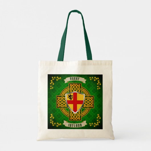 Burke Irish Shield & Celtic Cross Persoonlijk Tote Bag (Achterkant)