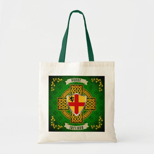 Burke Irish Shield & Celtic Cross Persoonlijk Tote Bag (Voorkant)
