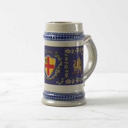 Burke Irish Shield Griffin Stein Bierpul (Voorkant rechts)