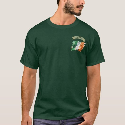 Burke Irish Shield & Griffins Personalized T-Shirt (Voorkant)