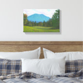 Burke Mountain Stretched Canvas Print (Insitu (Slaapkamer))