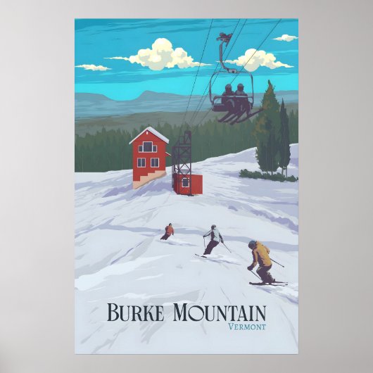 Burke Mountain Vermont Skigebied Reisposter Poster (Voorkant)