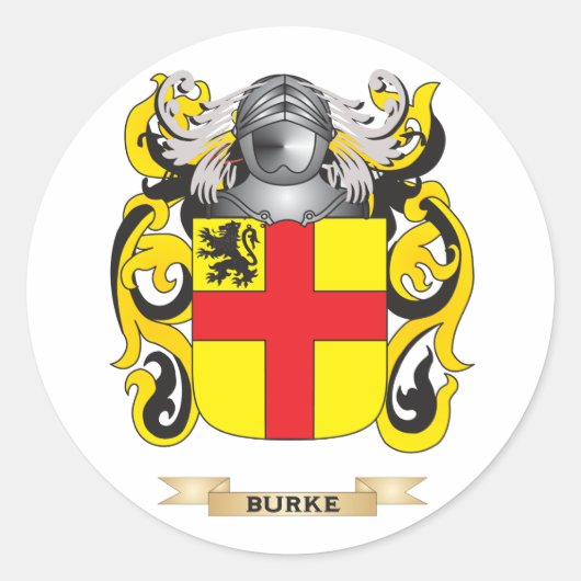 Burke Wapen (Familie Crest) Ronde Sticker (Voorkant)