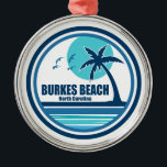 Burkes Beach South Carolina palmbomen Metalen Ornament<br><div class="desc">Burkes Beach ligt in de buurt van het Chaplin Community Park op Hilton Head Island,  een van de beste gezinsvriendelijke stranden in de staat.</div>