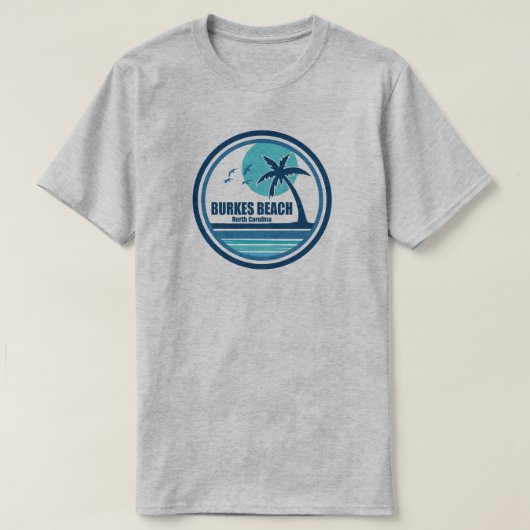 Burkes Beach South Carolina palmbomen T-shirt (Design voorkant)
