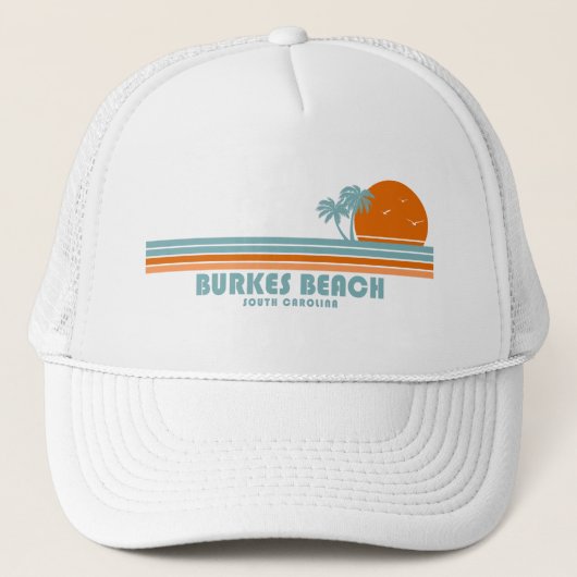 Burkes Beach South Carolina Sun Palm Trees Trucker Pet (Voorkant)