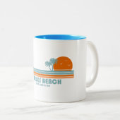 Burkes Beach South Carolina Sun Palm Trees Tweekleurige Koffiemok (Voorkant rechts)