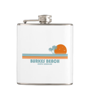 Burkes Beach South Carolina Zon Palmboom Heupfles