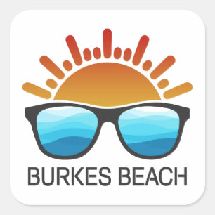 Burkes Beach South Carolina Zonnebrillen Vierkante Sticker