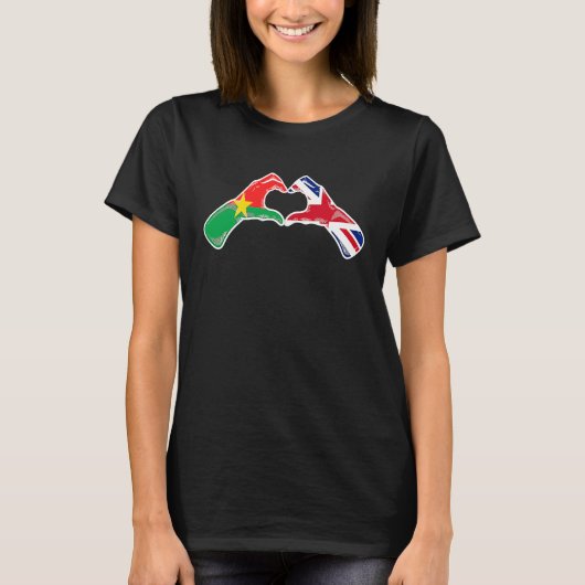 Burkina Faso British Flag Burkinabe British UK He T-shirt (Voorkant)
