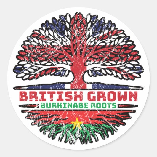 Burkina Faso Burkinabe - Brits - Groot - Brittanni Ronde Sticker (Voorkant)