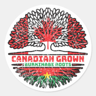 Burkina Faso Burkinabe Canadian Canada Tree Roots Ronde Sticker