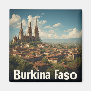 Burkina Faso-dorp en schilderachtige landschapssil Magneet