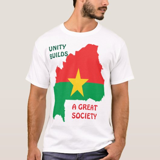 BURKINA FASO, EENHEID BOUWT EEN GROTE SAMENLEVING T-SHIRT (Voorkant)